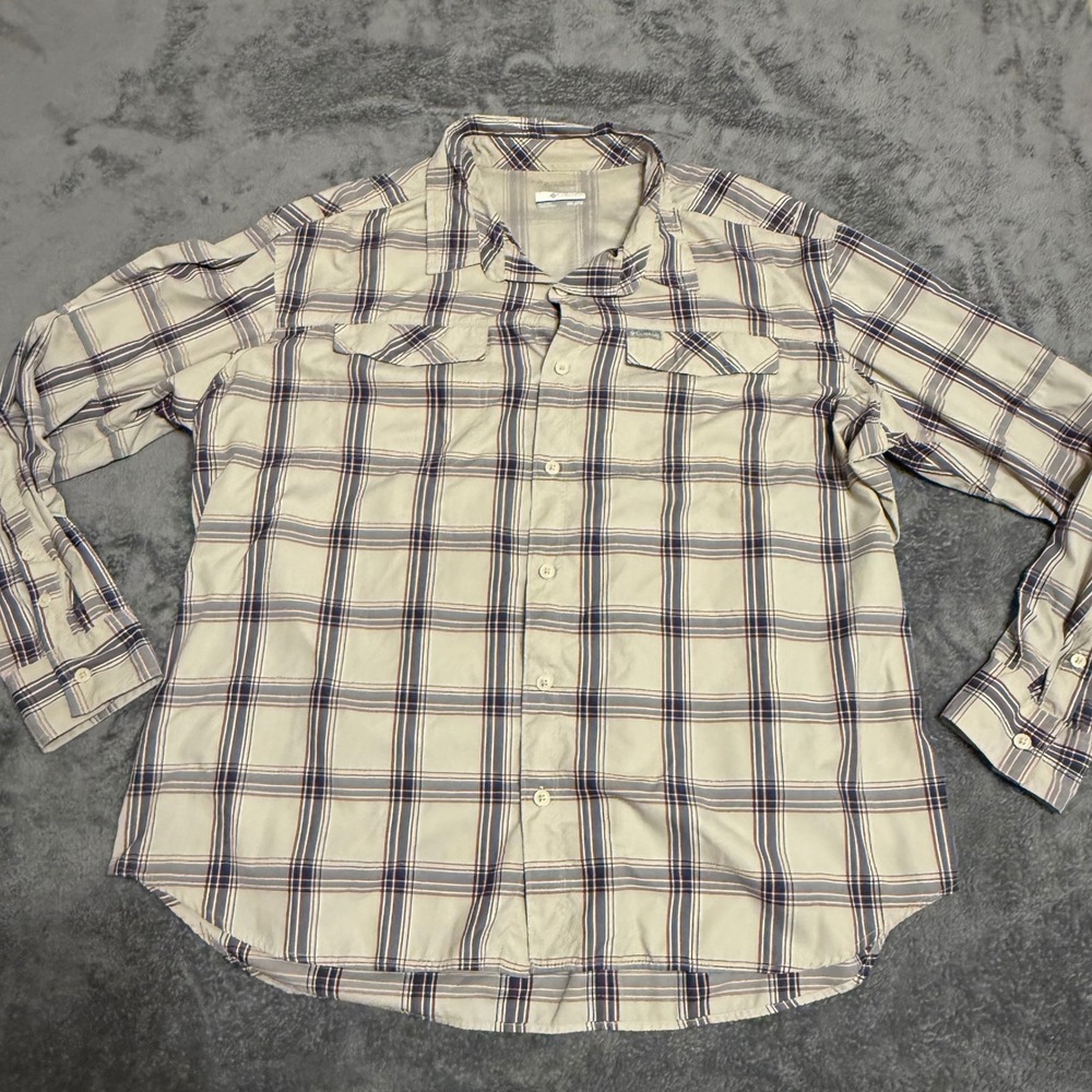 Columbia Mens Long Sleeve Plaid Button Up Shirt‎ XXL Tall Outdoor Adventure